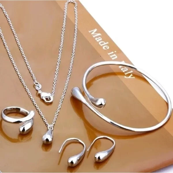 Conjunto de joias Feminina de lágrima, anel, colar, pulseira, brincos - Image 2