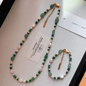 Pulseira e Colar de Pérolas de Água Doce