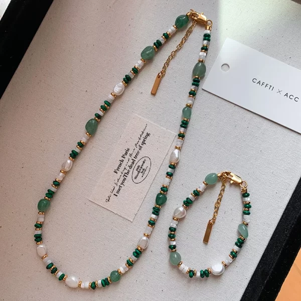 Pulseira e Colar de Pérolas de Água Doce