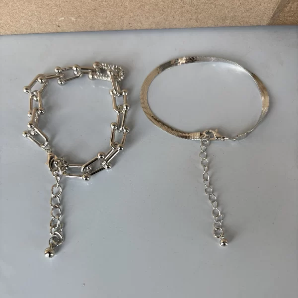 Pulseiras Elegante de metal punk em forma de U bracelete de cristal - Image 5
